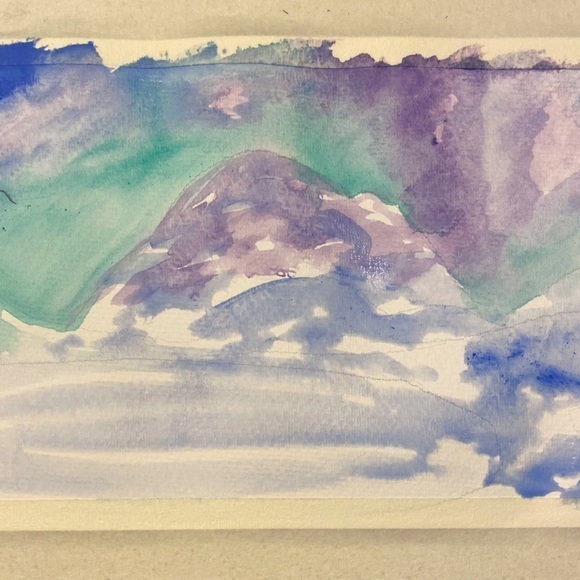 Original Painting Mountain Watercolor California - Picture 7 of 10
